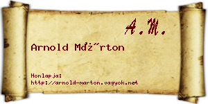 Arnold Márton névjegykártya