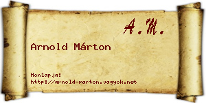 Arnold Márton névjegykártya