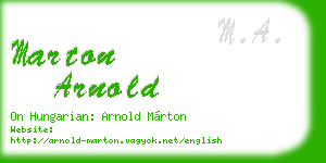 marton arnold business card