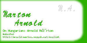 marton arnold business card